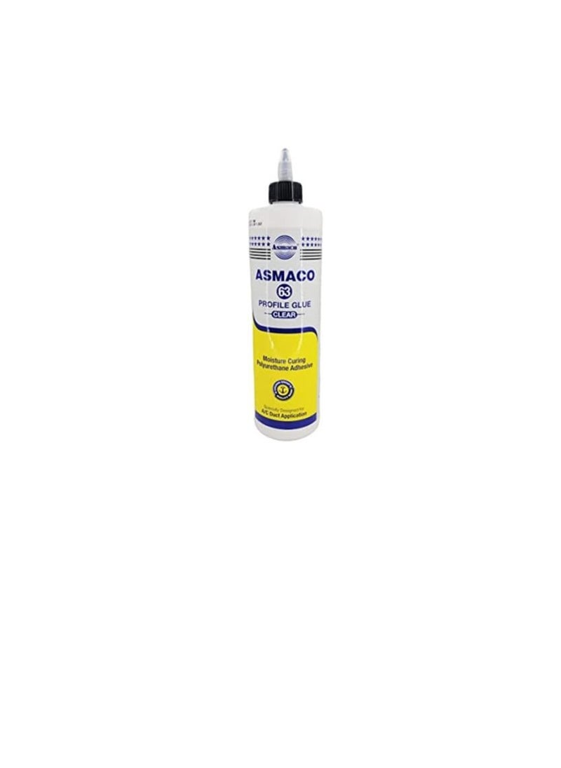 Asmaco - Asmaco Moisture Curing Polyurethane Adhesive Profile Glue 63 for A/C Duct Application - Clear - 500 Ml - Image 1