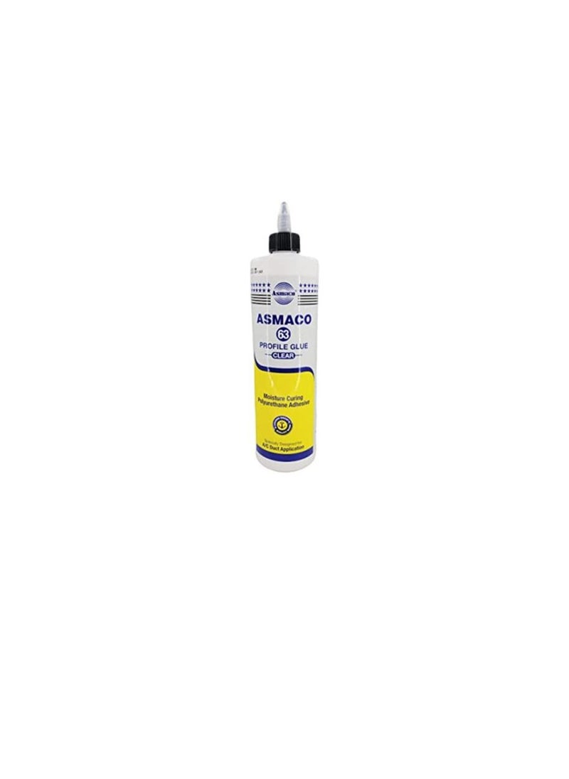 Asmaco - Asmaco Moisture Curing Polyurethane Adhesive Profile Glue 63 for A/C Duct Application - Clear - 500 Ml - Image 1