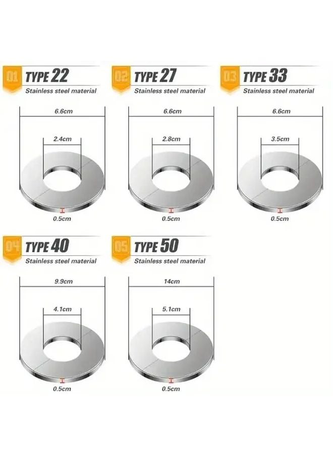 10pcs Stainless Steel Faucet Covers Chrome Finish Self Adhesive Wall Decor For Bathroom Kitchen - Image 3