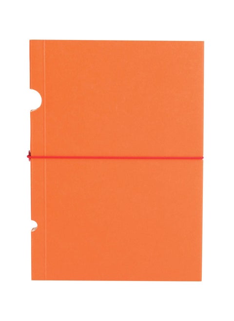 Buco Orange B7 Unlined Elastic Band Closure Notebook