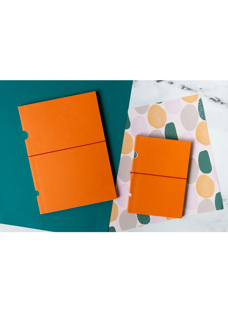 Buco Orange B7 Unlined Elastic Band Closure Notebook