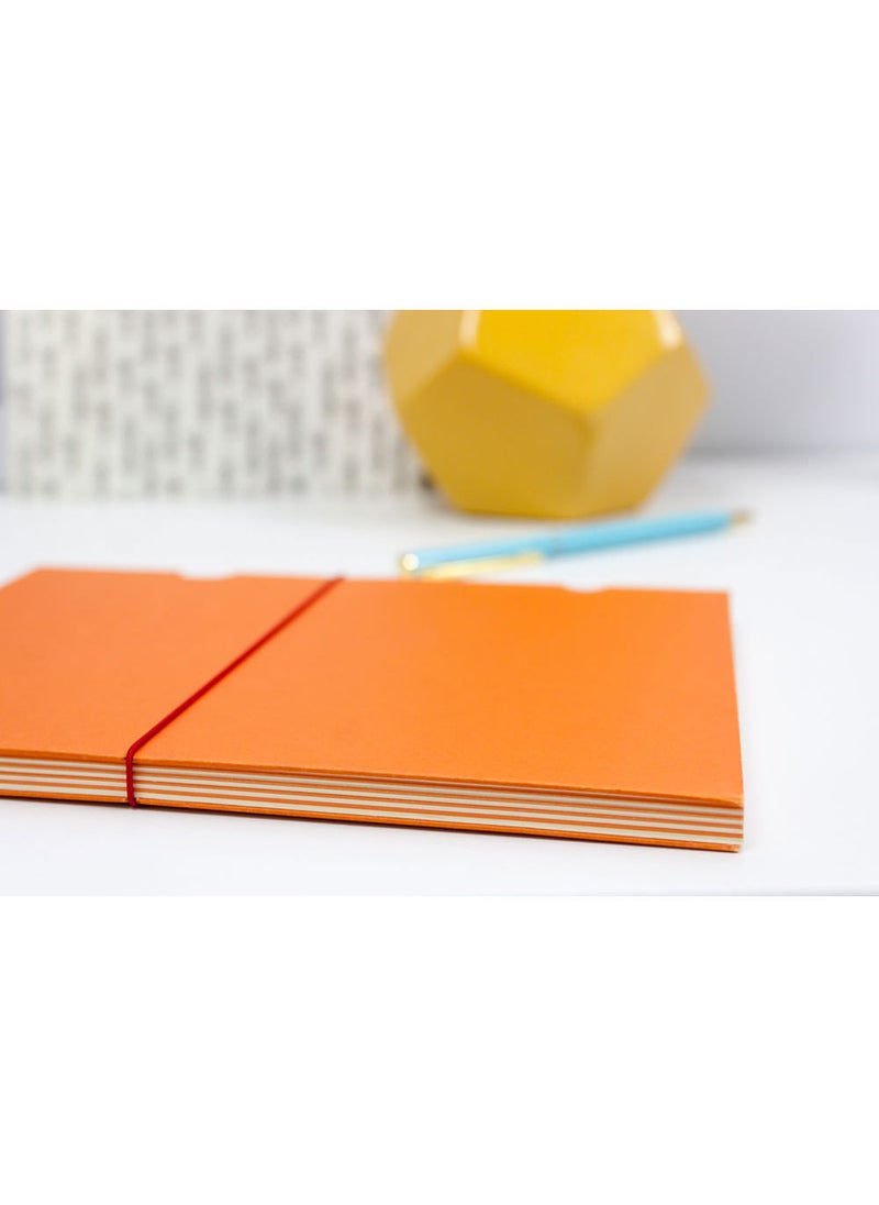 Buco Orange B7 Unlined Elastic Band Closure Notebook