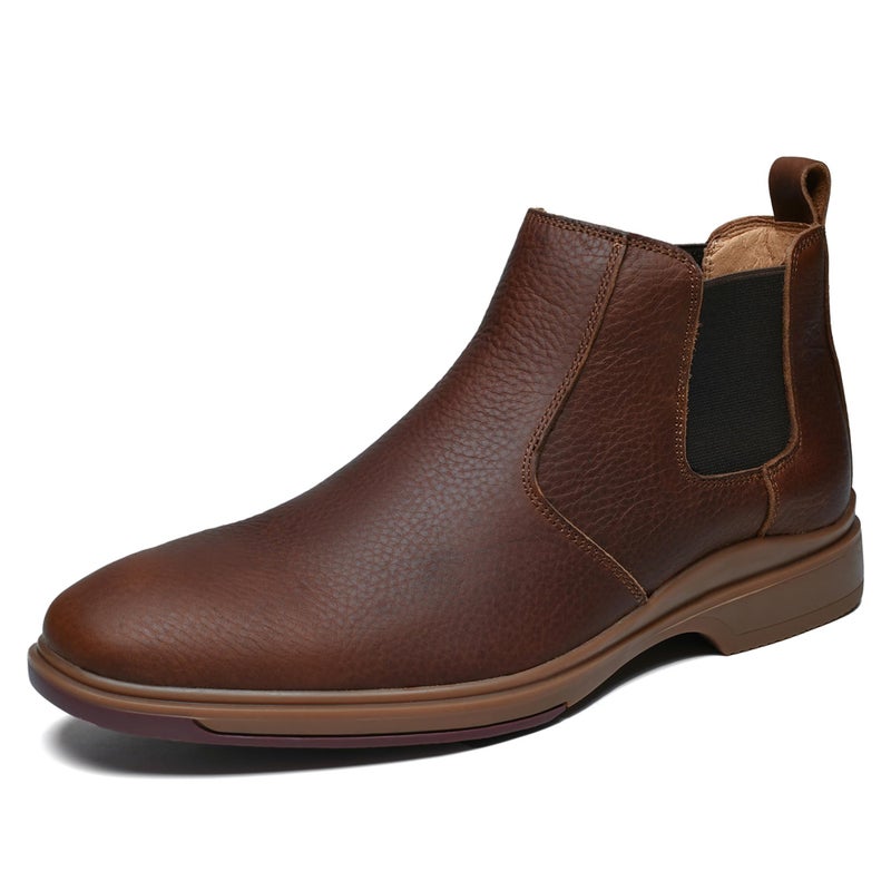 ArcBrothers Mens Chelsea BootsSlipon Formal Dress Boots for Men Casual Ankle Boots Dark Brown