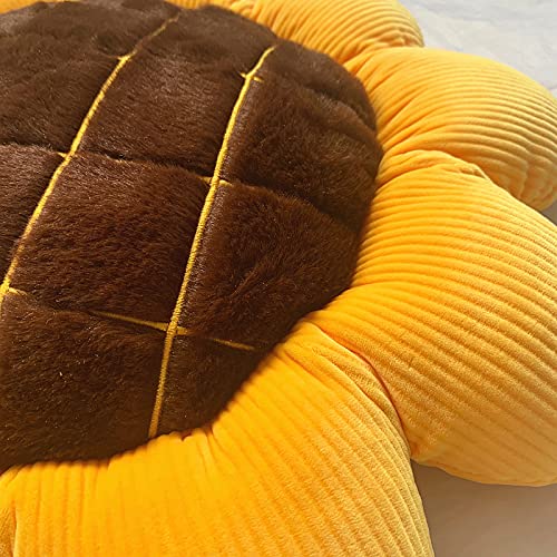 LEVINIS Yellow Sunflower Cushion Mat Home Decor Reversible Floor Pillow Seating Cushion Girls Boys Mother Gift Soft Velvet Stuffed Throw Pillows for Bed Couch Chair Car Office 19'' - Image 4