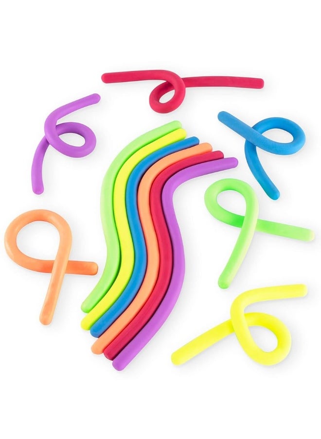 Super Z Outlet Super Z Outlet Stretchy Jelly String Noodles Thick Rubber Fidget Sensory Toys Set for Calming Relaxing Children Birthday Party Favors and Prizes (12 Pack)  - Image 1