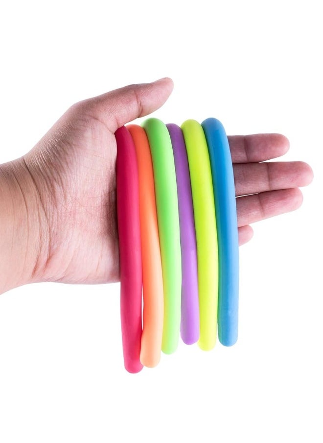 Super Z Outlet - Super Z Outlet Stretchy Jelly String Noodles Thick Rubber Fidget Sensory Toys Set for Calming Relaxing Children Birthday Party Favors and Prizes (12 Pack) - Image 1