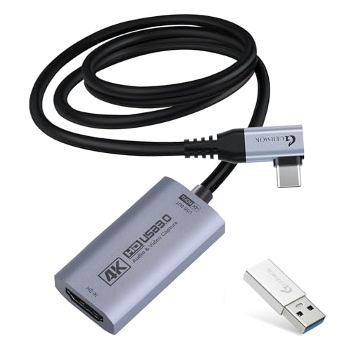 Guermok 4K@60FPS Video Capture Card, 90° USBC, 3.3ft, 2K@144PS USB 3.0 HDMI to USB C/A Capture Card for Streaming, Works with iPad, MacOS, PC, Quest3, OBS, PS5/4, Switch2/1, Xbox, Camera - Image 1