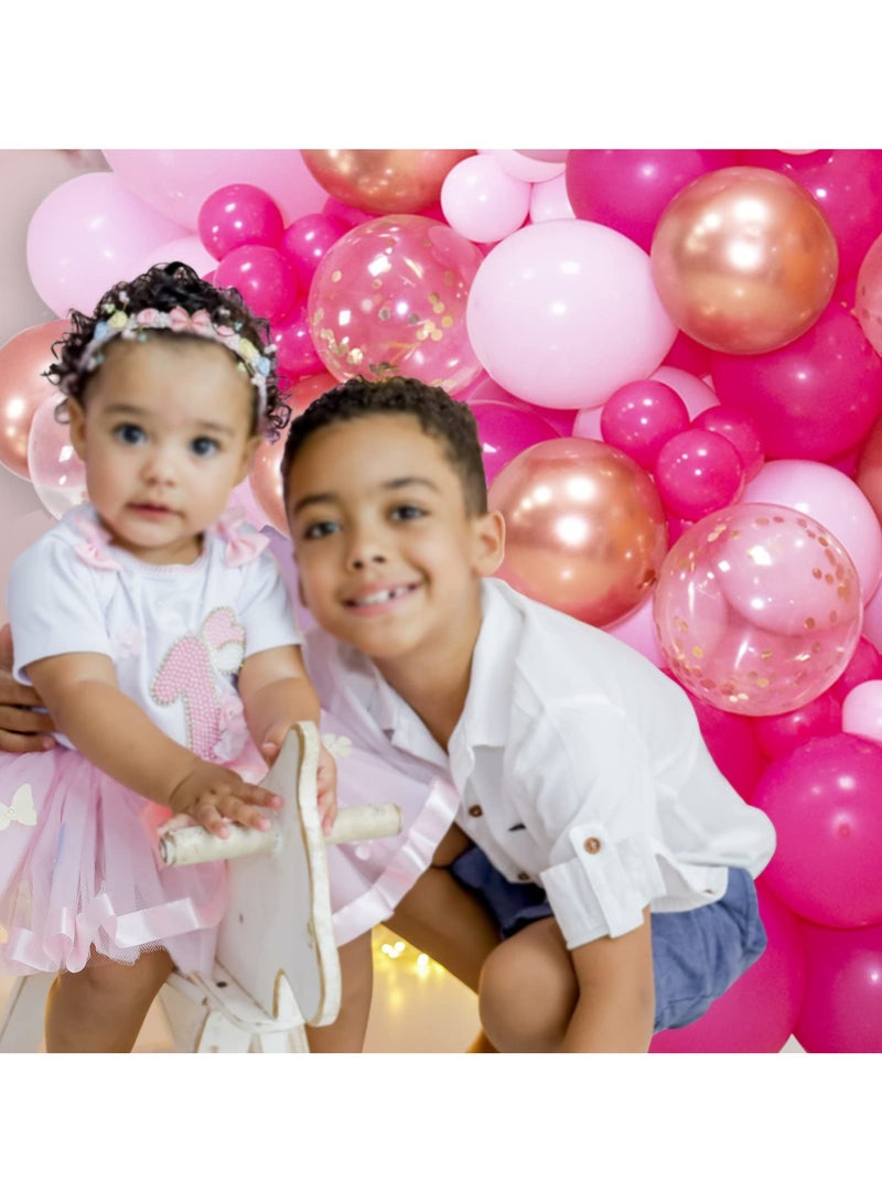 الوردي بالون قوس اكليلا من الزهور عدة 142 قطعة ، الوردي بالون اكليلا من الزهور عدة معدنية روز الذهب متعدد الألوان قصاصات الورق عيد ميلاد بالون عرس عيد الحب الطرف الديكور - Image 5