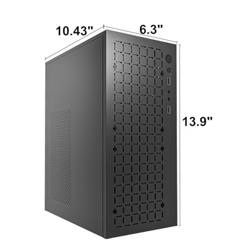 Yoqanr Micro ATX PC Case, High Airflow Mini MATX/ITX Desktop Computer Case with USB 2.0, 0.6mm Ultra-Thin Shell Computer Case, Support MATX/ITX Motherboard, Black Without Fans - Image 2