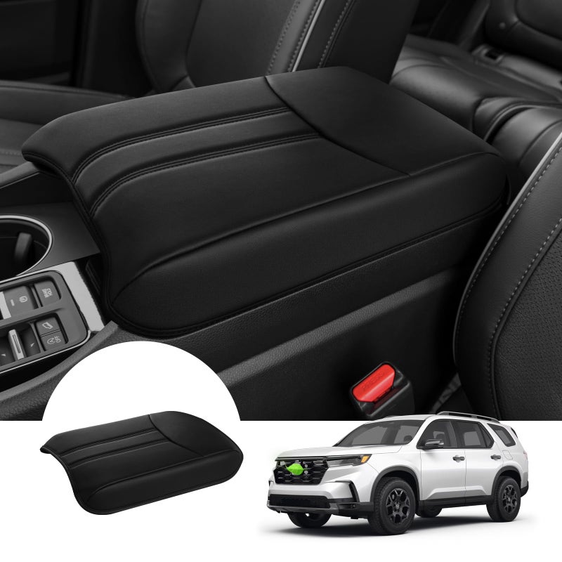 Autorder Center Console Cover for 2023-2025 2026 Honda Pilot/ 2024-2026 Ridgeline Passport Accessories Armrest Cover Anti-Scratch Middle Console Pad Extra Soft Leather Armrest Protector - Image 1