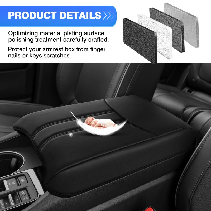 Autorder Center Console Cover for 2023-2025 2026 Honda Pilot/ 2024-2026 Ridgeline Passport Accessories Armrest Cover Anti-Scratch Middle Console Pad Extra Soft Leather Armrest Protector - Image 4