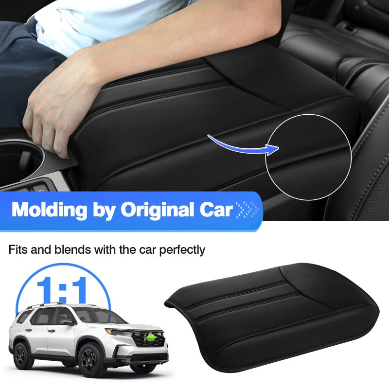 Autorder Center Console Cover for 2023-2025 2026 Honda Pilot/ 2024-2026 Ridgeline Passport Accessories Armrest Cover Anti-Scratch Middle Console Pad Extra Soft Leather Armrest Protector - Image 3