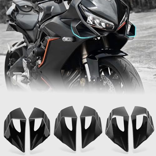 WOOGA Motorcycle Side Winglet,Motorcycle Side Spoiler Front Fairing Aerodynamic Winglets Air Deflector Wing Compatible with Ho&n&da CBR650R 2019-2023 Su&zu&ki GSX250R (Gloss Black) - Image 1