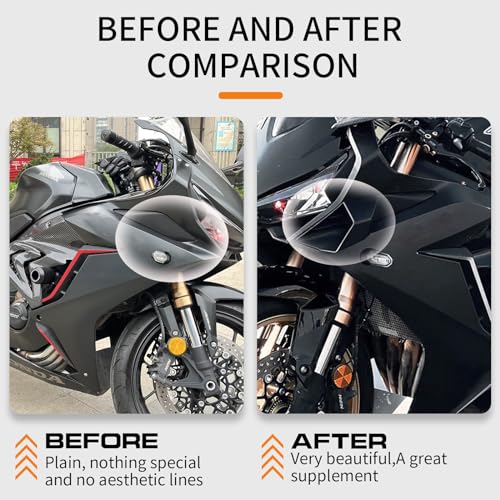 WOOGA Motorcycle Side Winglet,Motorcycle Side Spoiler Front Fairing Aerodynamic Winglets Air Deflector Wing Compatible with Ho&n&da CBR650R 2019-2023 Su&zu&ki GSX250R (Gloss Black) - Image 4