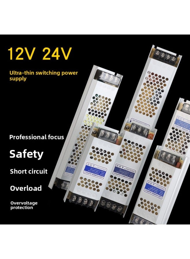 Led Light Strip Transformer Switching Power Supply 220v To 12v24v Light Strip Constant Voltage Adapter Dc Regulator-Color:24V-60W Size 146X54X22mm-Specifications:Standard