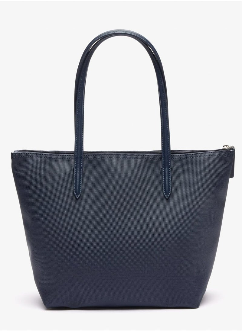 LACOSTE - Lacoste Women's L12.12 Concept Fashion Versatile Large Capacity Zipper Handbag Tote Bag Shoulder Bag Medium Dark Blue - Image 1