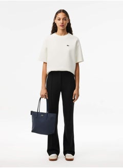 LACOSTE Lacoste Women's L12.12 Concept Fashion Versatile Large Capacity Zipper Handbag Tote Bag Shoulder Bag Medium Dark Blue  - Image 3