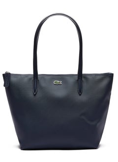 LACOSTE Lacoste Women's L12.12 Concept Fashion Versatile Large Capacity Zipper Handbag Tote Bag Shoulder Bag Medium Dark Blue  - Image 1