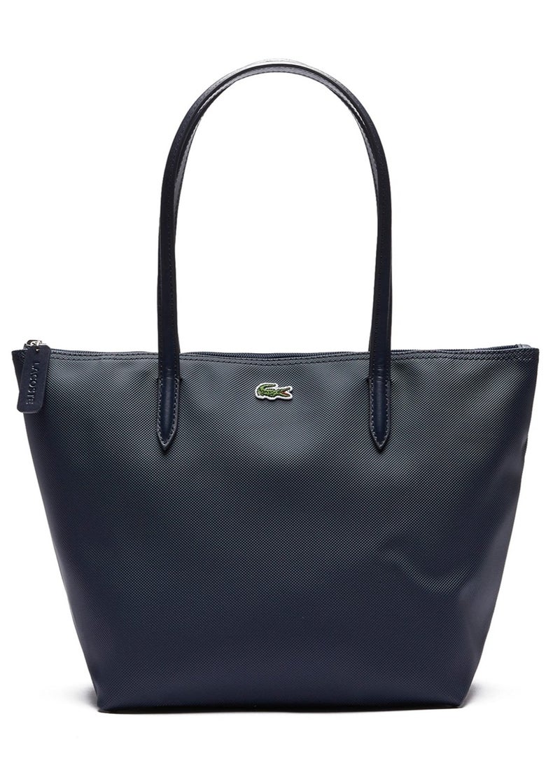 LACOSTE - Lacoste Women's L12.12 Concept Fashion Versatile Large Capacity Zipper Handbag Tote Bag Shoulder Bag Medium Dark Blue - Image 1