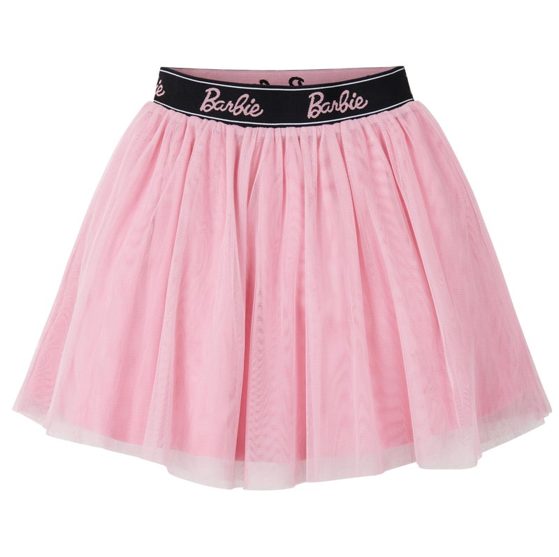 Barbie Girls Tutu Skirt, Mesh 2 Layers with Cotton Lining Skirt - Gifts for Girls (Pink, 6-8 Years) - Image 1