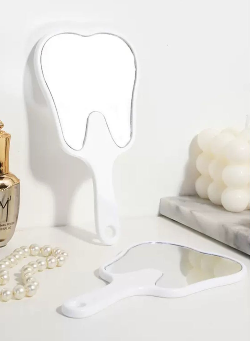White Dental handheld plastic makeup mirror dental clinic