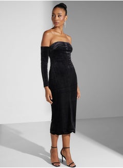 True Decadence Black Bardot Bodycon Dress  - Image 4