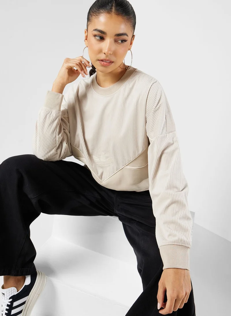 adidas Originals Corduroy Mix Material Sweatshirt