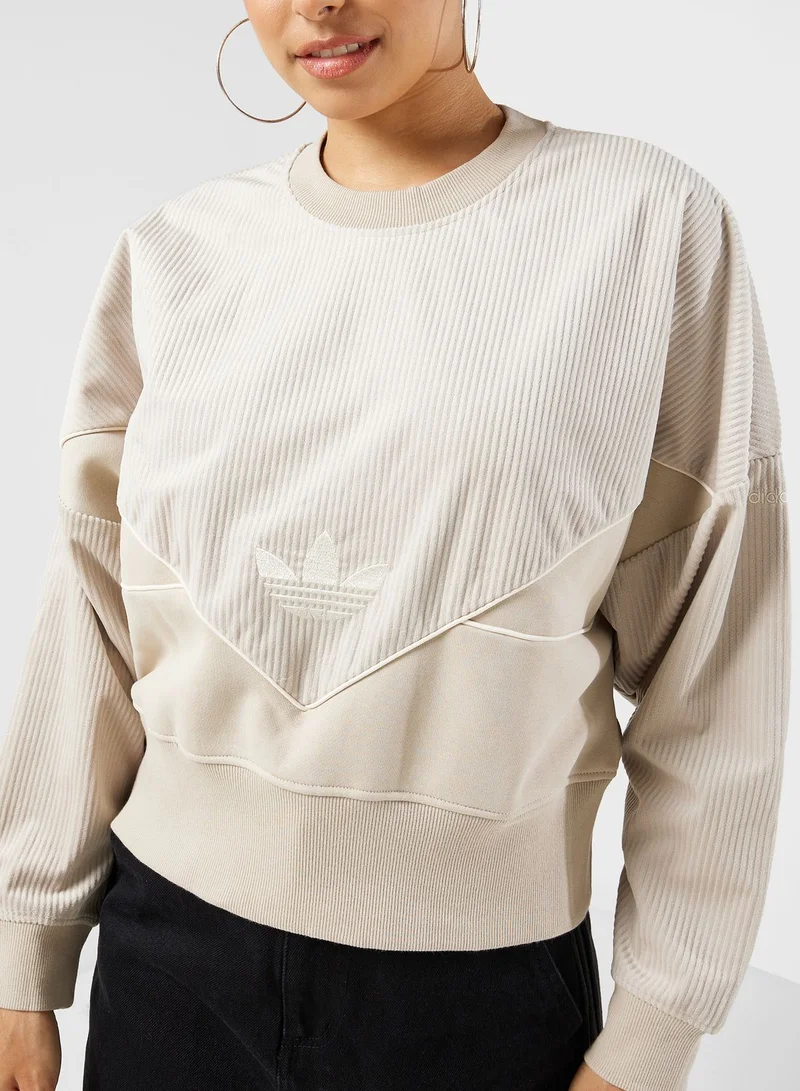 adidas Originals Corduroy Mix Material Sweatshirt