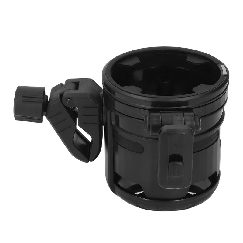 3 in 1 Stroller Cup Holder Folding with Hook 360 Deg Adjustable Double Bottle Holder for Bike Treadmill - Image 2