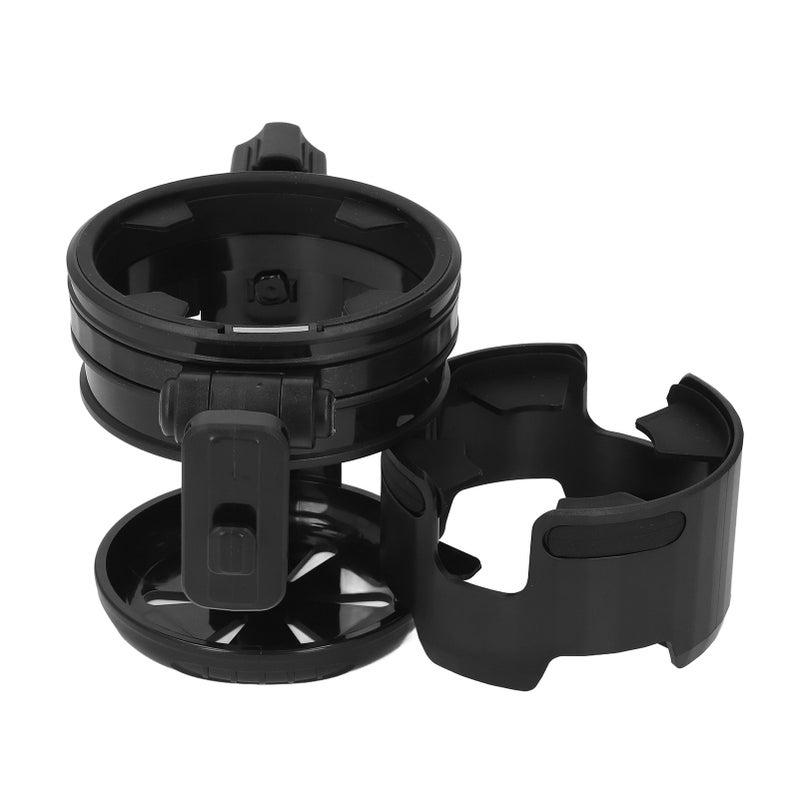 3 in 1 Stroller Cup Holder Folding with Hook 360 Deg Adjustable Double Bottle Holder for Bike Treadmill - Image 4