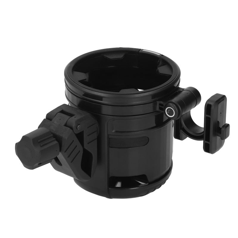 3 in 1 Stroller Cup Holder Folding with Hook 360 Deg Adjustable Double Bottle Holder for Bike Treadmill - Image 3