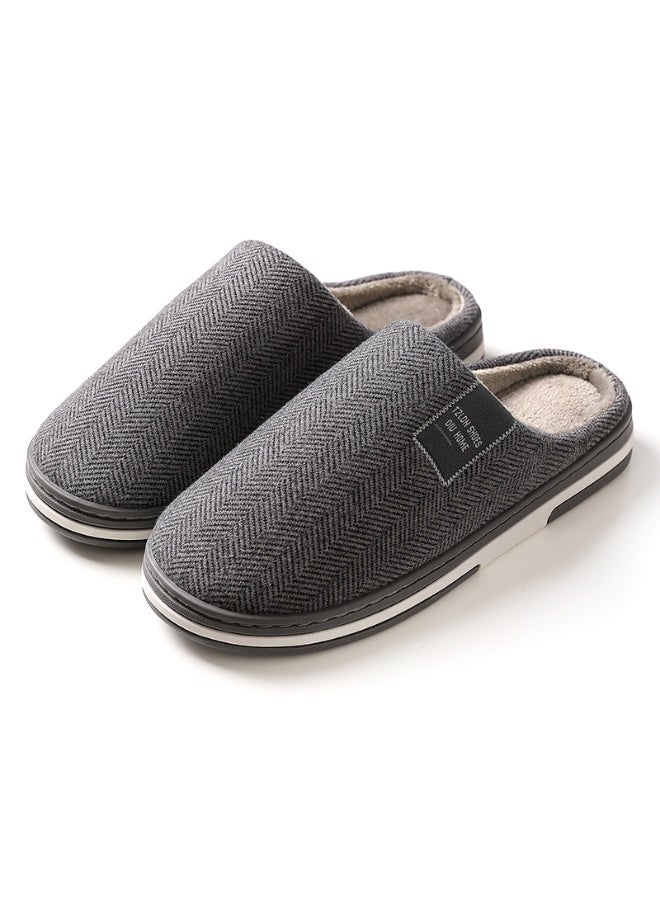 New Men's Non-Slip Cotton Slippers for Home - Essential for Fall and Winter Warmth 