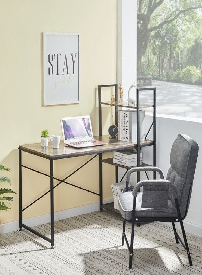 Computer Desk Riyadh C&C Home Computer Desk with Storage Shelves Study Writing Table for ...