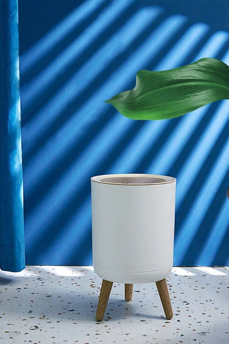 Achyut Bathroom Trash Can with Lid7 Liter Modern Office Trash Can for Near Desk Bedroom Garbage Can Waste Basket with Push TopNordic Trash Bin for Living Room ToiletDog Proof Trash Can White - Image 2