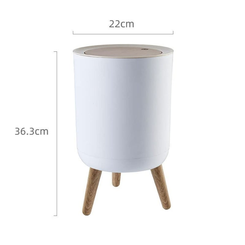 Achyut Bathroom Trash Can with Lid7 Liter Modern Office Trash Can for Near Desk Bedroom Garbage Can Waste Basket with Push TopNordic Trash Bin for Living Room ToiletDog Proof Trash Can White - Image 3