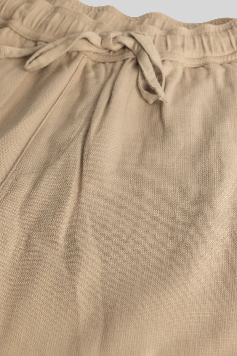 SNITCH Martino Beige Plain Relaxed Fit Trousers