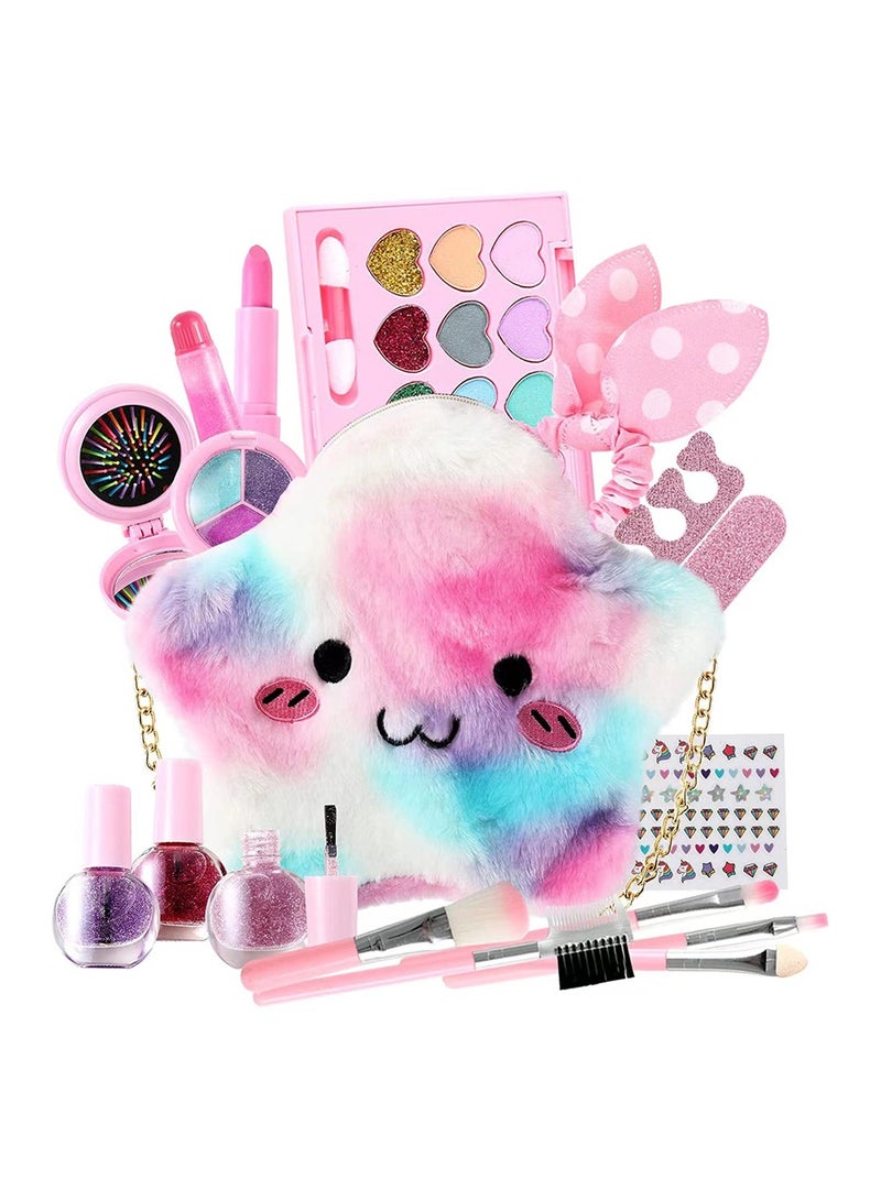 KASTWAVE Kids Makeup Kit, Kids Non Toxic  Makeup Kit Toys for Girl, Real Washable Make Up Toys, Child Pretend Play Makeup Set with Cosmetic Bag for Age 3-12 Year Old Children Gift - Image 2