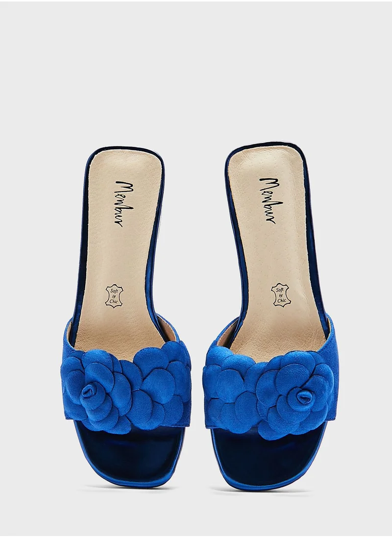 MENBUR Open Toe Strap Low Heel Sandals
