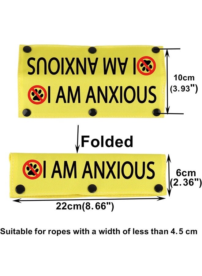 BLUPARK Anxiety Medical Awareness Dog Leash Sleeve I am Anxious Dog Leash Wrap Sleeve Pet Birthday Gift (I AM Anxious-YE Sleeve) - Image 2