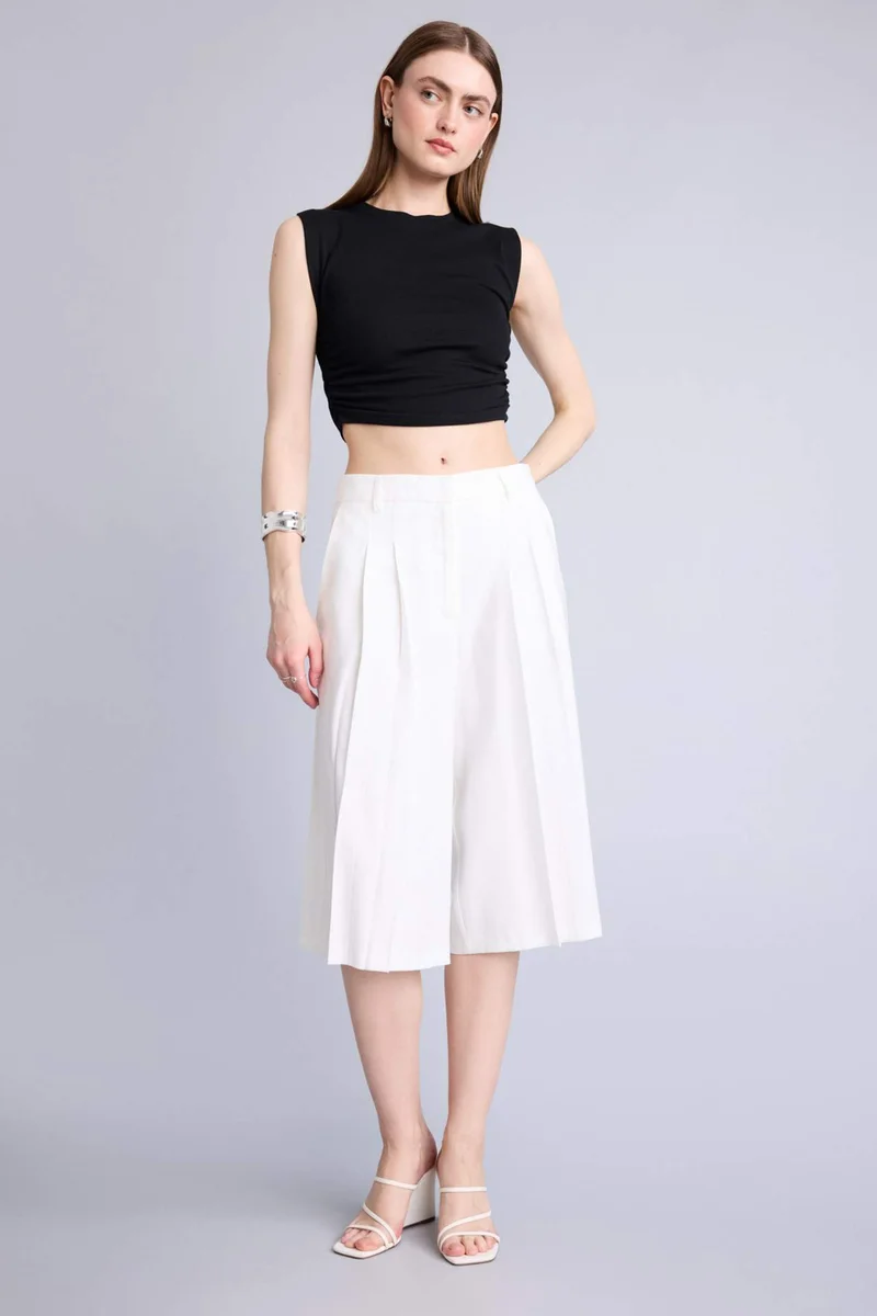 ديفاكتو Slim Fit Ribana Crew Neck Tank Top