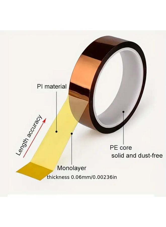 5 Rolls 50mm x 472.44 Inch High Temperature PI Self Adhesive Heat Resistant Polyimide Tape - Image 4