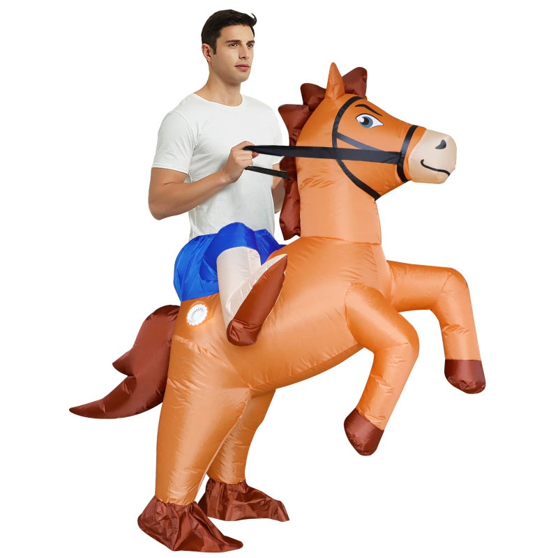 Stegosaurus Inflatable Costume Adult Ride On Horse Costumes Cowboy Air Blow Up Funny Riding Horse Suit for Men Women Halloween - Image 1