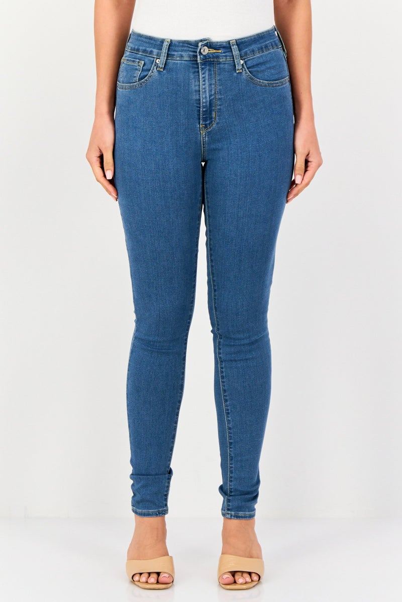 Levi's جينز ضيق للنساء، مغسول وقابل للتمدد، أزرق فاتح - Image 1