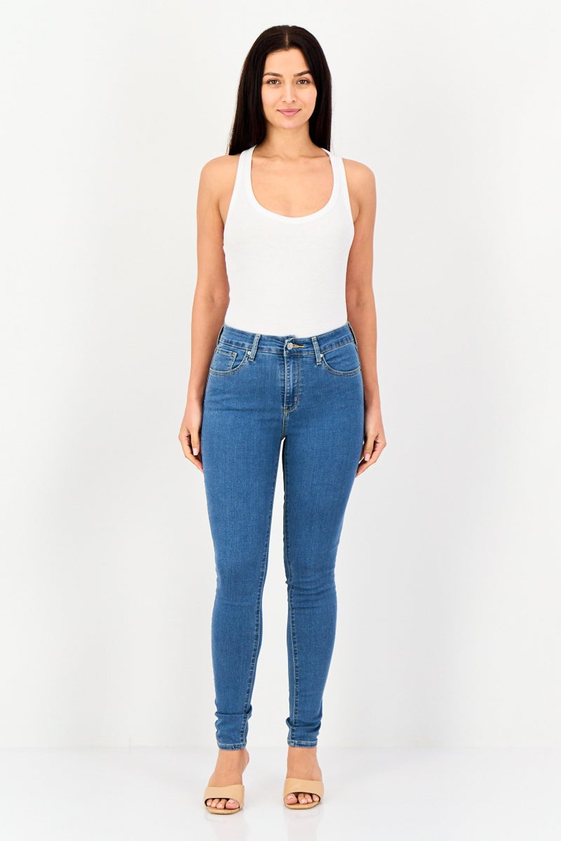 Levi's جينز ضيق للنساء، مغسول وقابل للتمدد، أزرق فاتح - Image 3