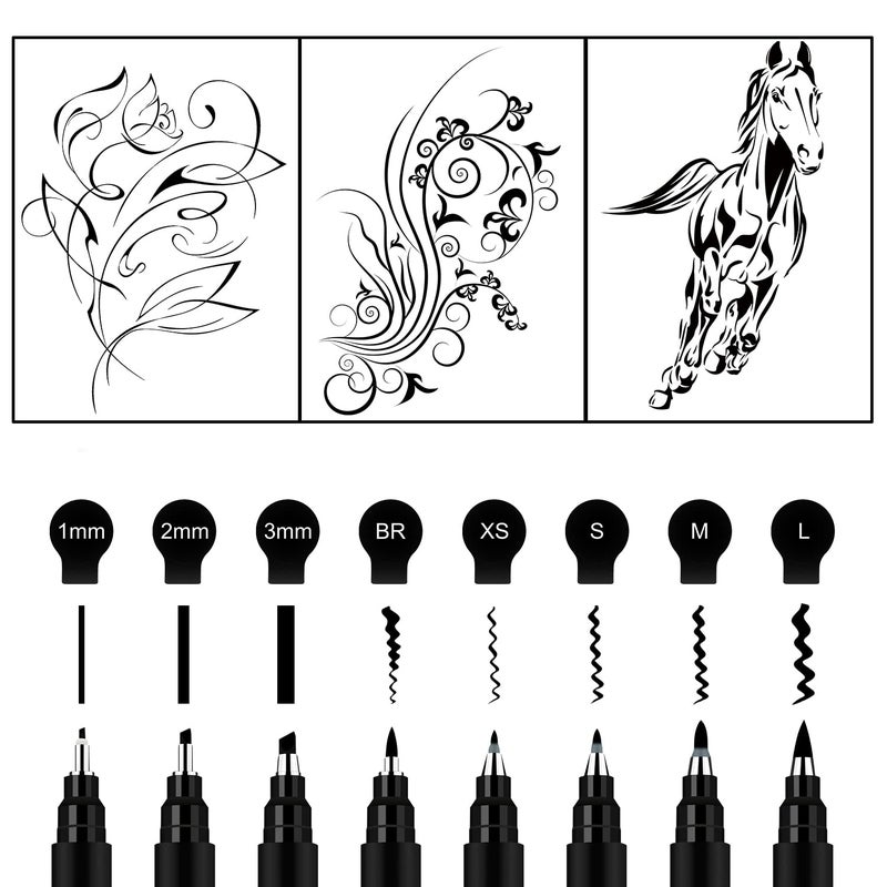 Brusarth Calligraphy Pens,8 Size Calligraphy Pens for Writing,Brush Pens Calligraphy Set for Beginners, Hand Lettering Pens - Image 3
