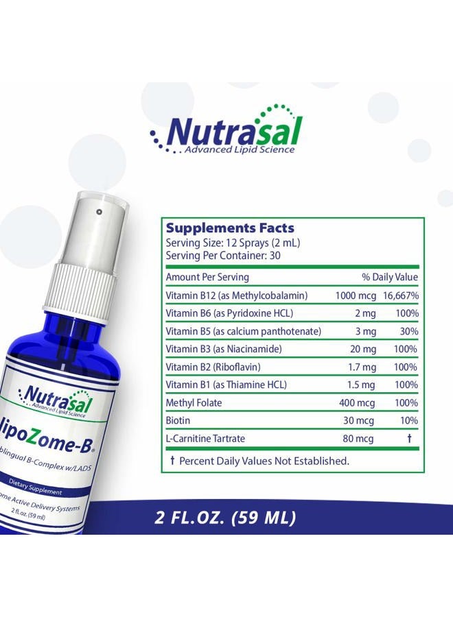 Nutrasal LipoZome B-Complex Sublingual Spray - 2 Fl. Oz. - Image 2