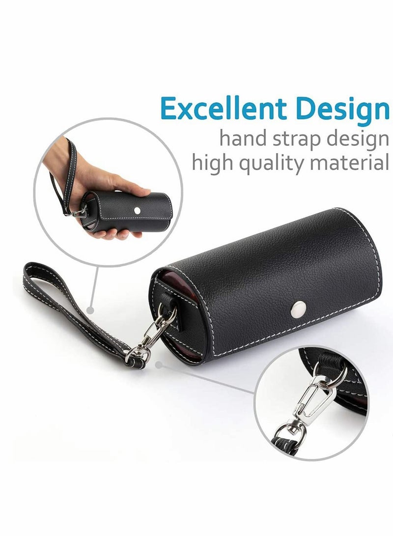 Excefore منظم حبوب أسبوعي مرتين في اليوم، صندوق حبوب AM PM مع حقيبة PU محمولة للسفر، صناديق أقراص صغيرة 7 أيام، صندوق دواء دائري للأسبوع، منظم يومي لزيت السمك الفيتامينات - Image 3