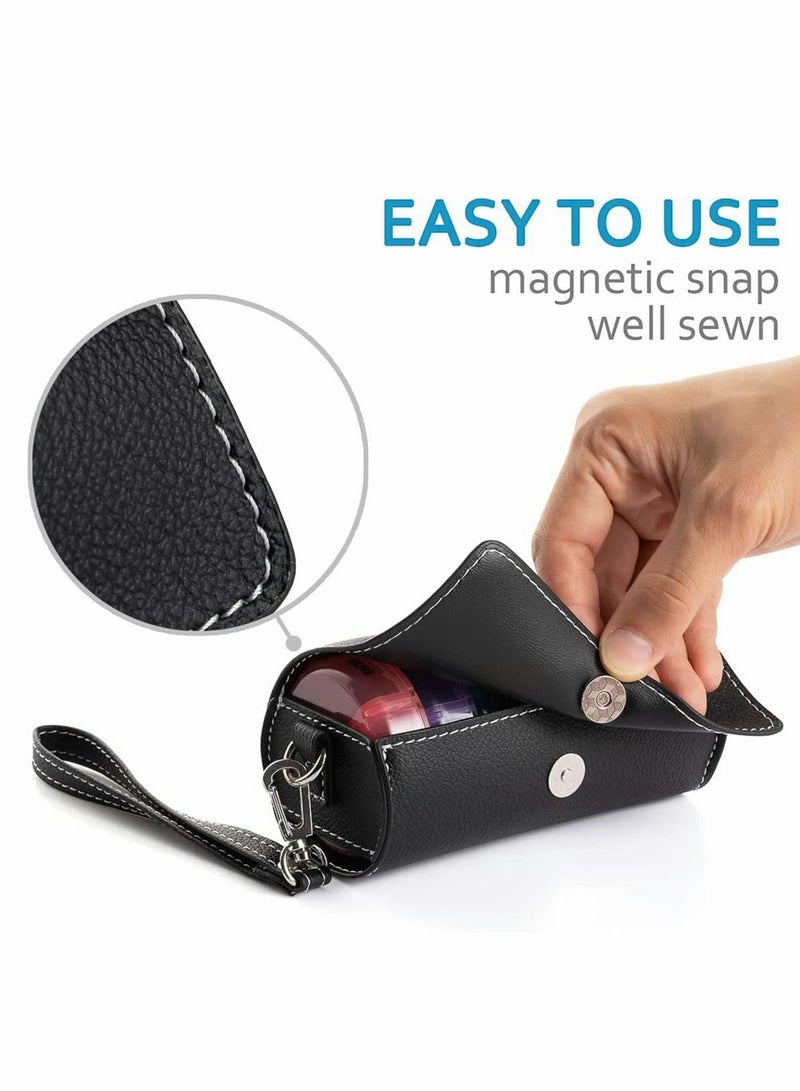 Excefore منظم حبوب أسبوعي مرتين في اليوم، صندوق حبوب AM PM مع حقيبة PU محمولة للسفر، صناديق أقراص صغيرة 7 أيام، صندوق دواء دائري للأسبوع، منظم يومي لزيت السمك الفيتامينات - Image 4