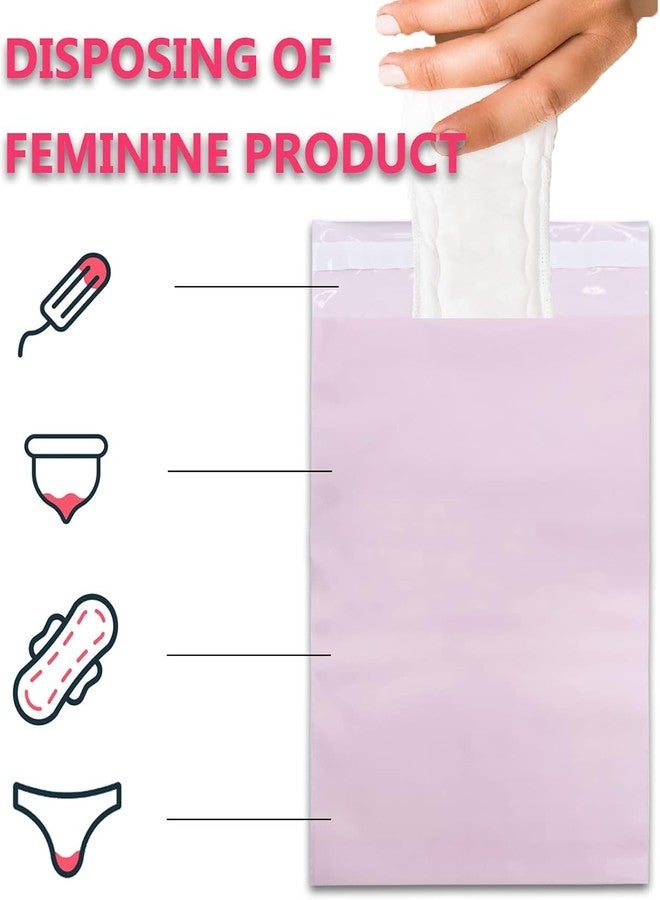 Pristu Sanitary Napkin Disposal Bags, Pink Feminine Hygiene Disposal Bags, Self-sealing Seals, Women Sanitary Disposal Bags, Privacy Protection, Disposal Sanitary Napkins, Tampons (200) - Image 5