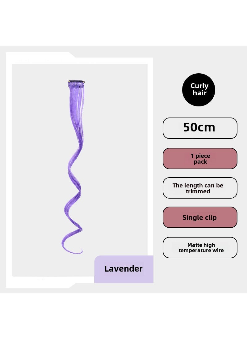 Long Hair Extension Highlight Clip-On lavender